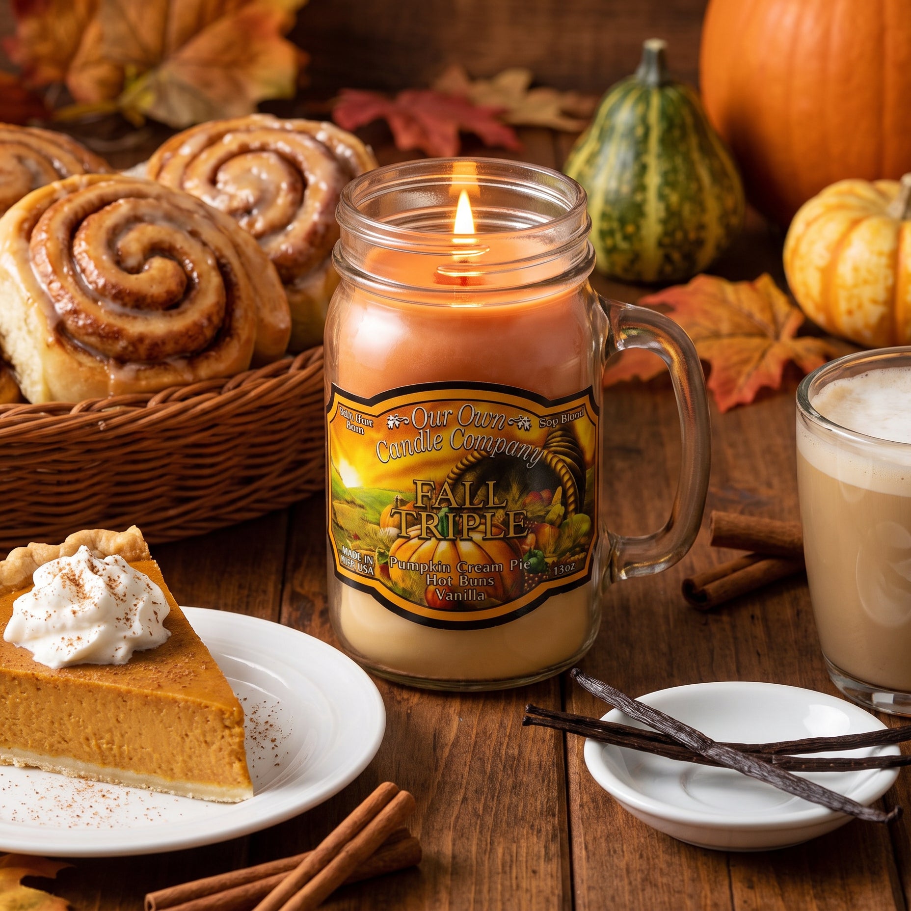 Our Own Candle Company Fall Triple Mason Jar