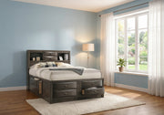 FOA FM7210GY-Q Zosimo Gray Queen Platform Storage Bed