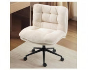 Milton QL-66H2-01 Ivory Beige Velvet Criss Cross Office Chair
