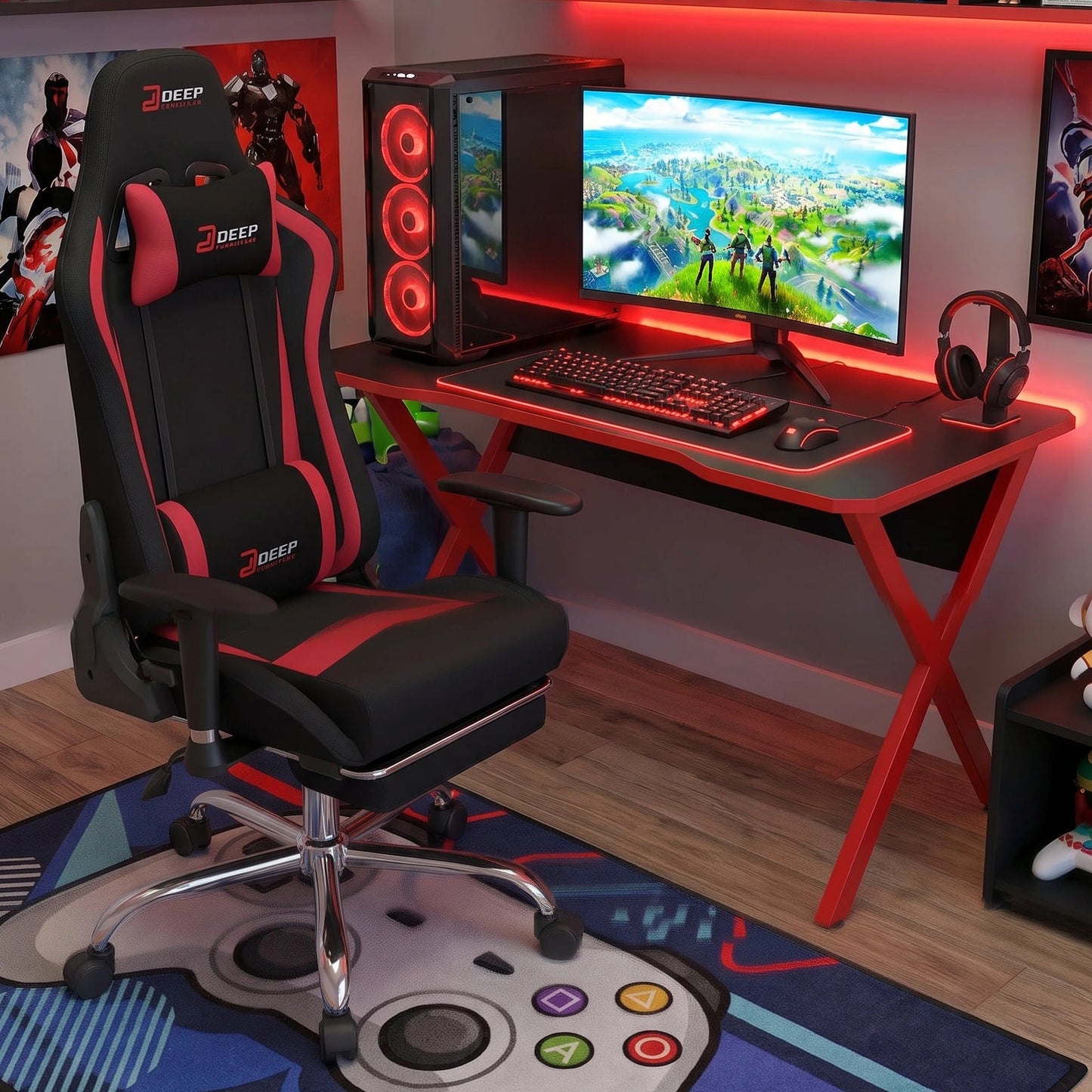 Milton SJM1005G-RED Black & Red Gaming Chair