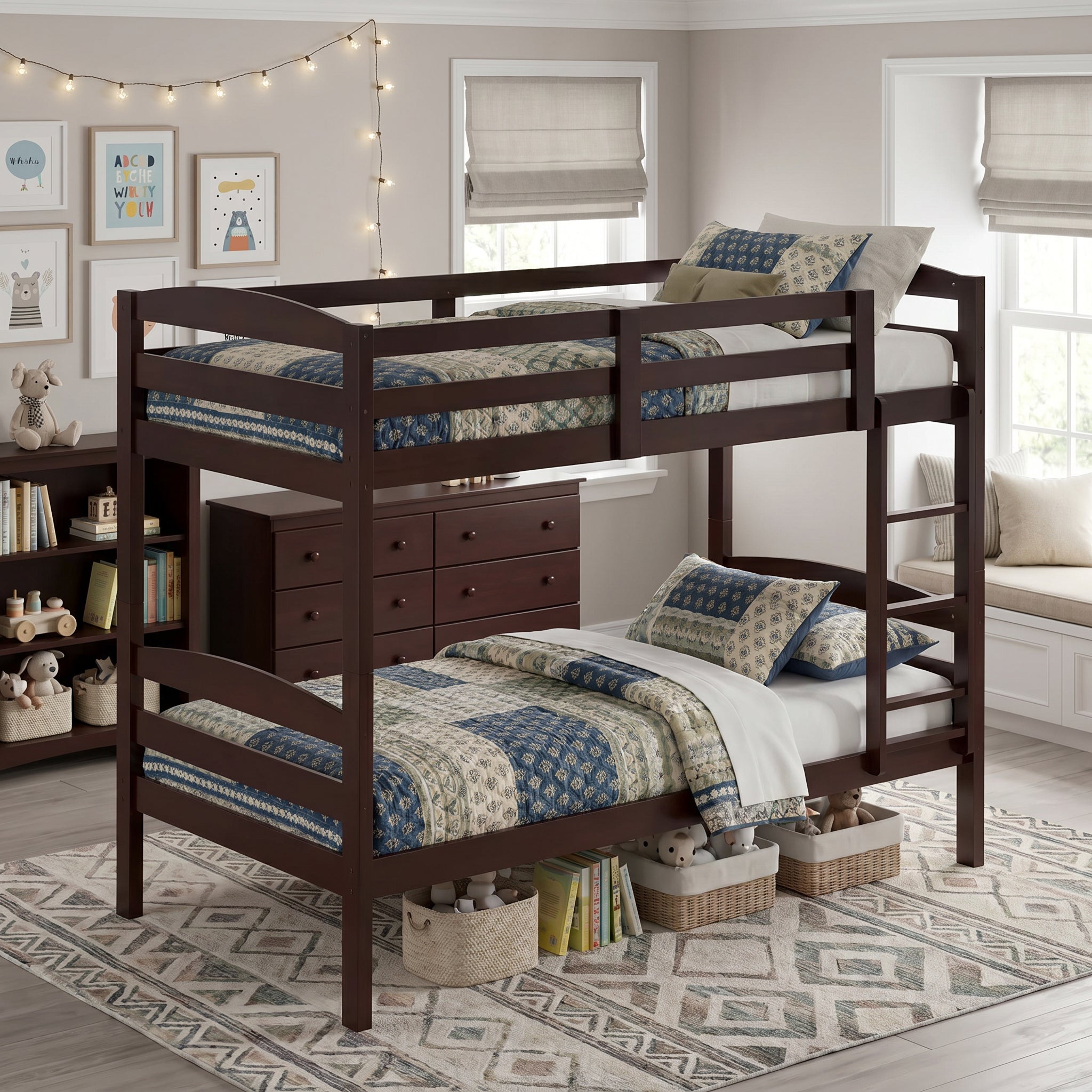 FOA FM-BK110ES-T Finsbury Espresso Twin / Twin Bunk Bed