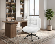 Milton QL-66H2-06 Cream White Velvet Criss Cross Office Chair