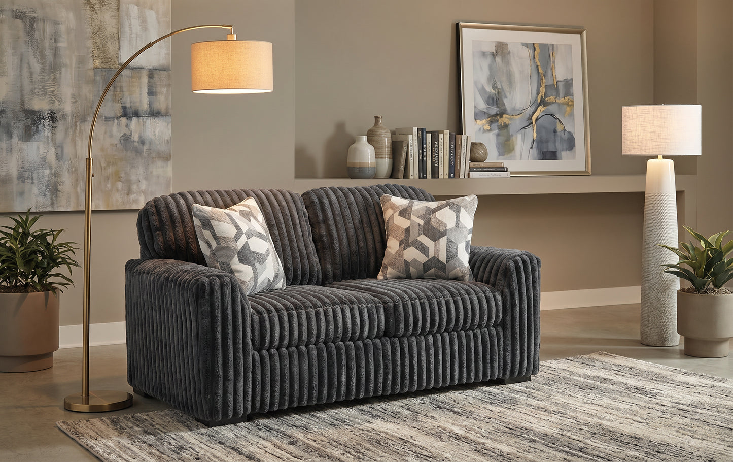 Ashley 9810535 Midnight Madness Gun Metal Loveseat