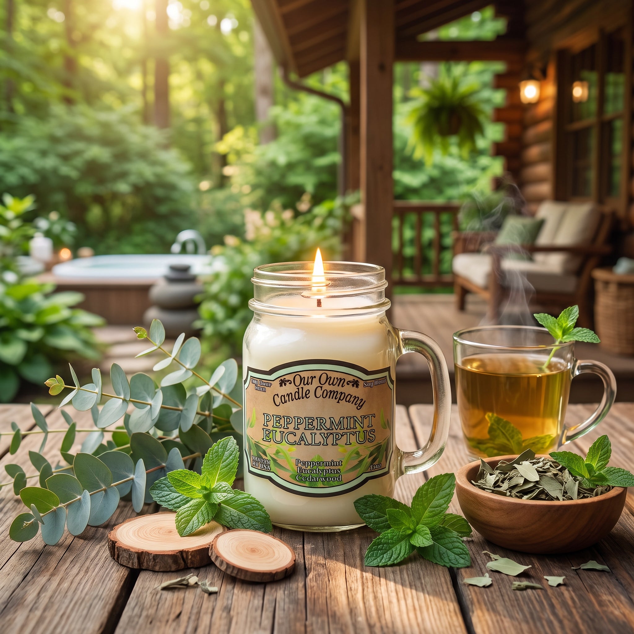 Our Own Candle Company Peppermint & Eucalyptus Mason Jar Candle