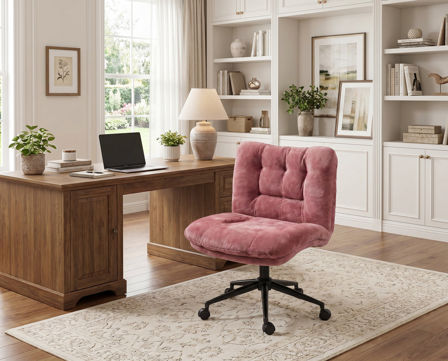 Milton QL-66H2-05 Wine Red Velvet Criss Cross Office Chair