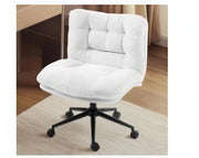 Milton QL-66H2-06 Cream White Velvet Criss Cross Office Chair