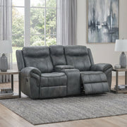 FOA NX6001DG-LV Agata Dark Gray Manual Glider Loveseat