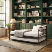 Milton 7628 Farmhouse Classic Style Copper Metal Day Bed w/ Twin Trundle