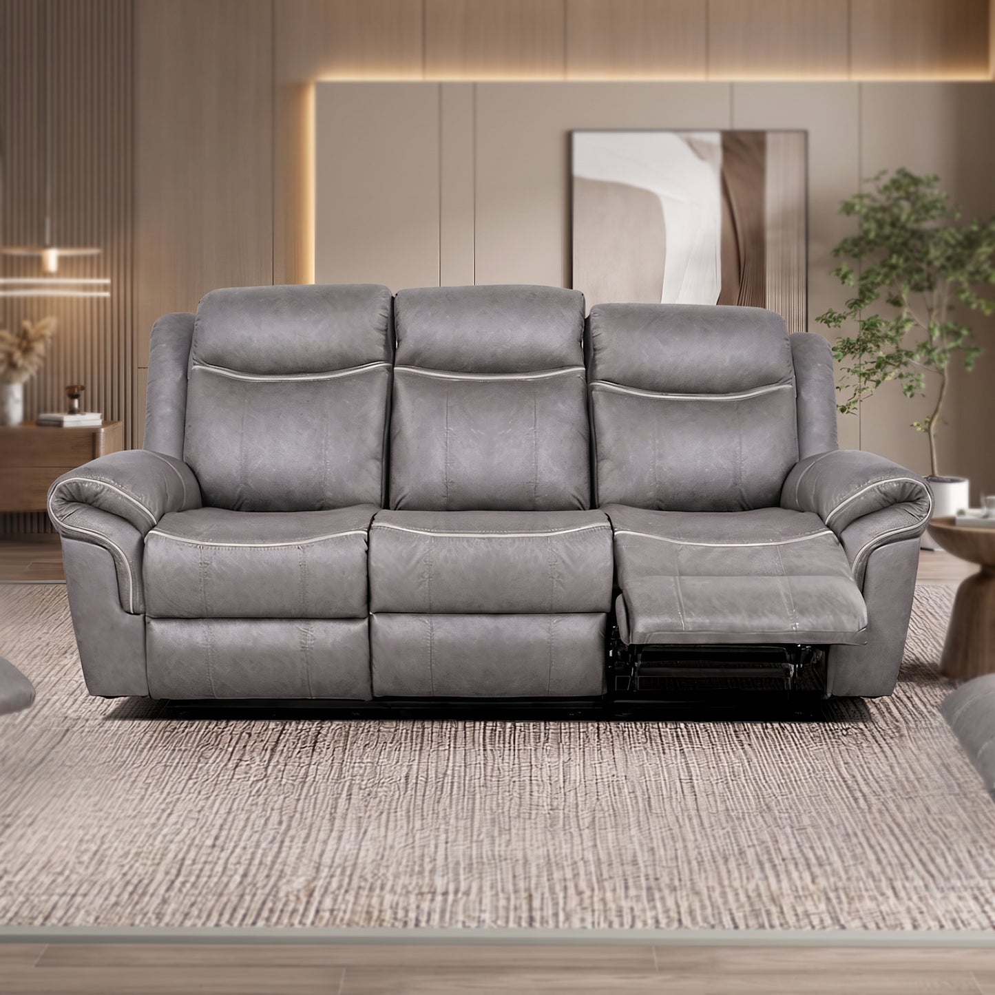 FOA NX6001WG-SF Agata Warm Gray Manual Sofa