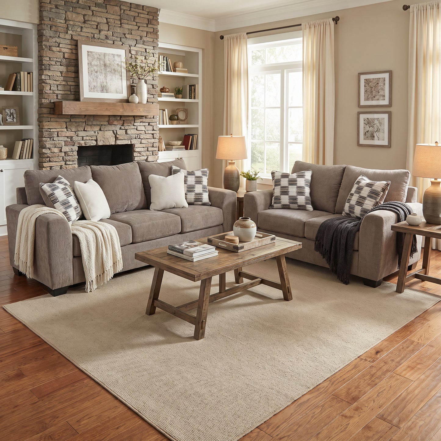Ashley 6310235 / 6310238 Loreo Truffle Sofa Loveseat Set