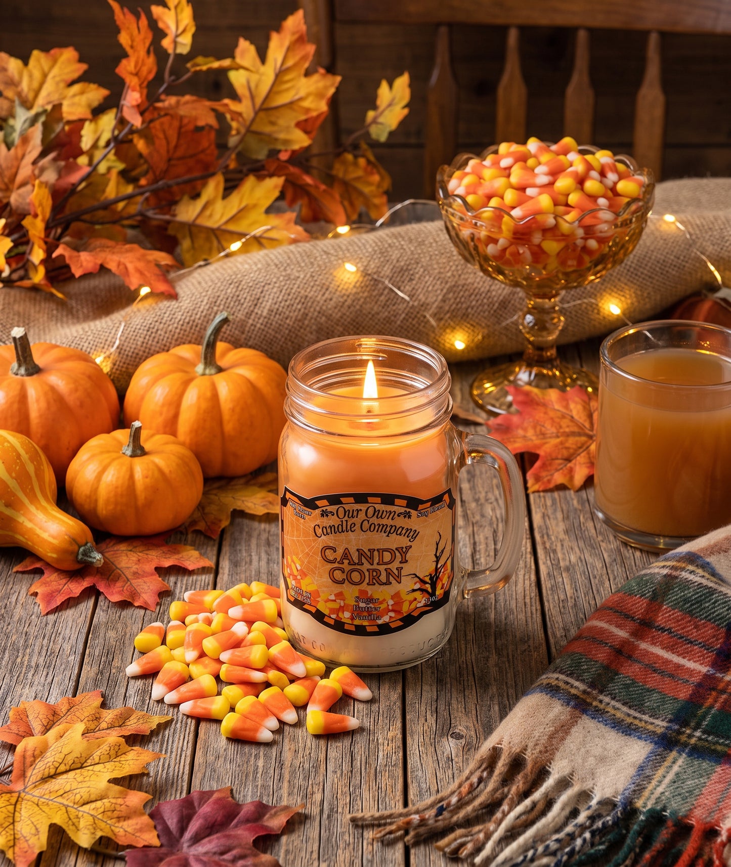 Our Own Candle Company Candy Corn Mason Jar