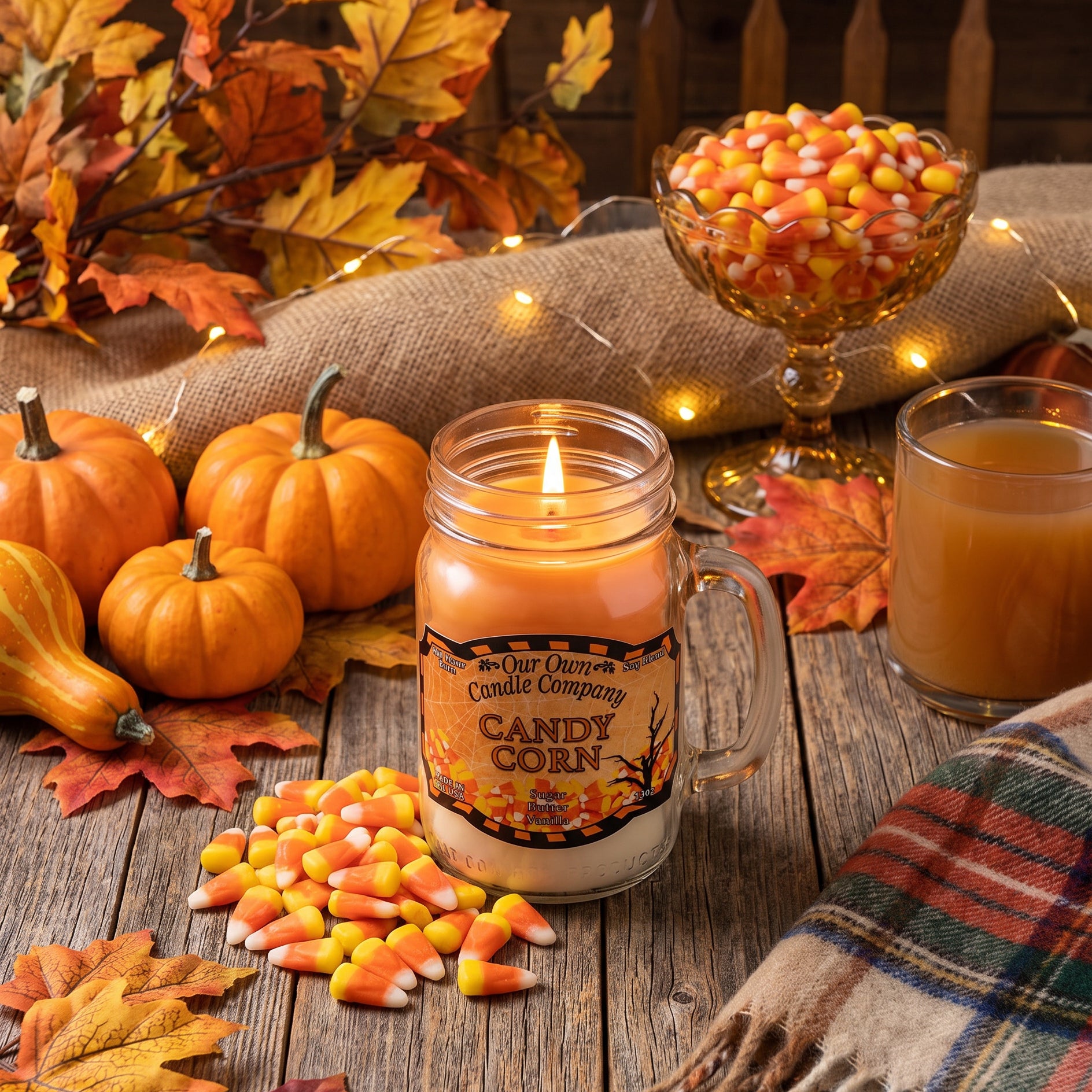 Our Own Candle Company Candy Corn Mason Jar