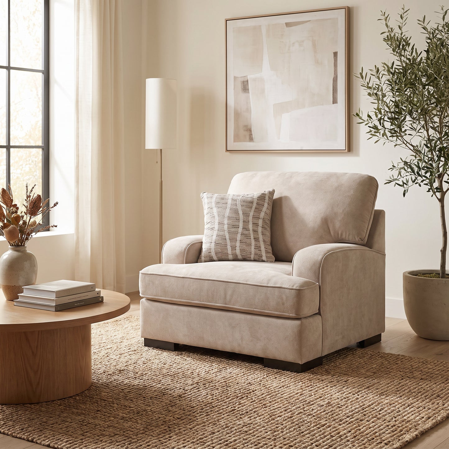 Ashley 5990223 High Profile Taupe Chair 1/2