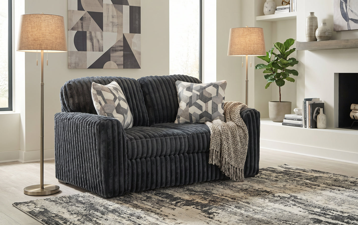 Ashley 9810535 Midnight Madness Gun Metal Loveseat