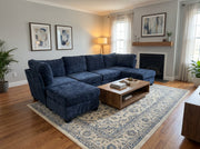 Milton Dark Blue Double Chaise Sectional