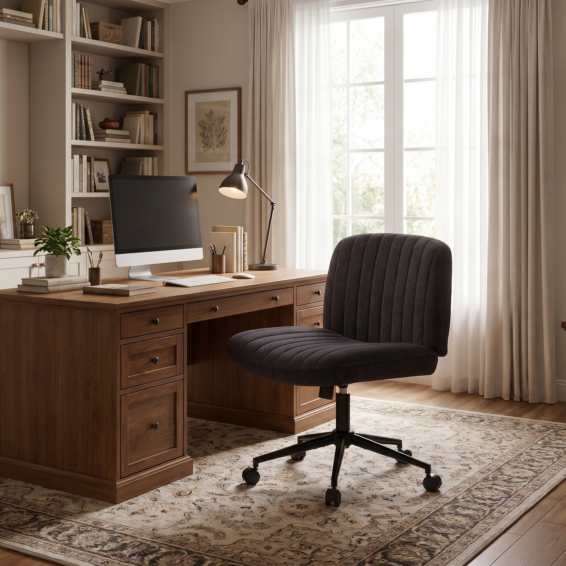 Milton QL-66H1-05 Galaxy Black Fabric Office Chair