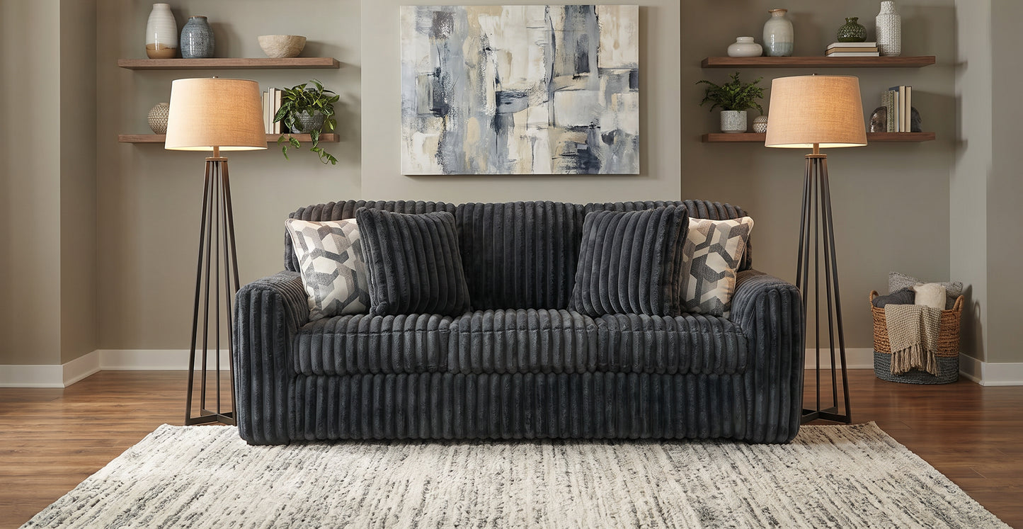 Ashley 9810538 Midnight Madness Gun Metal Sofa