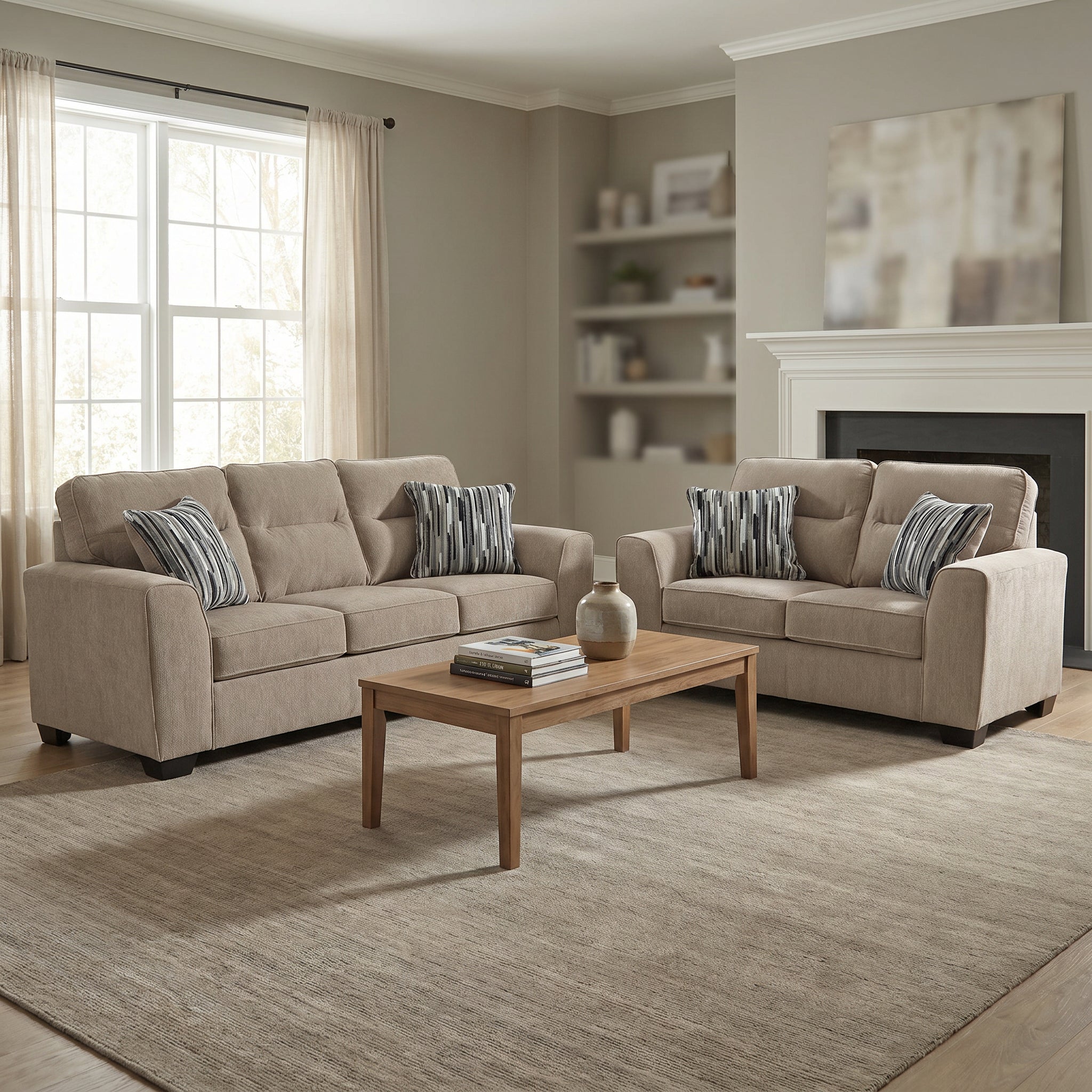 Ashley 3130435 / 438 Olten Mocha Sofa Loveseat Set
