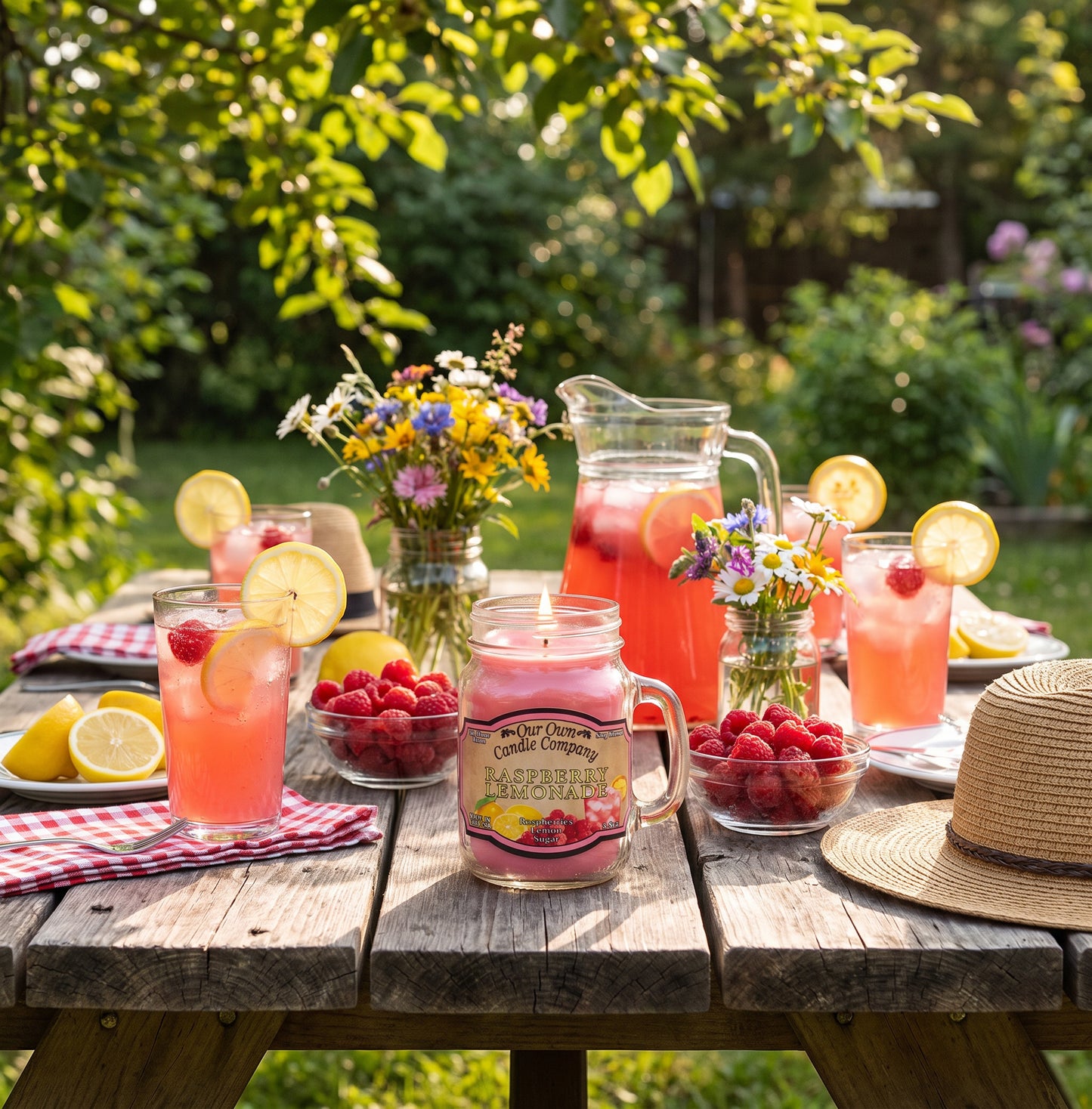 Our Own Candle Company Raspberry Lemonade Mason Jar Candle