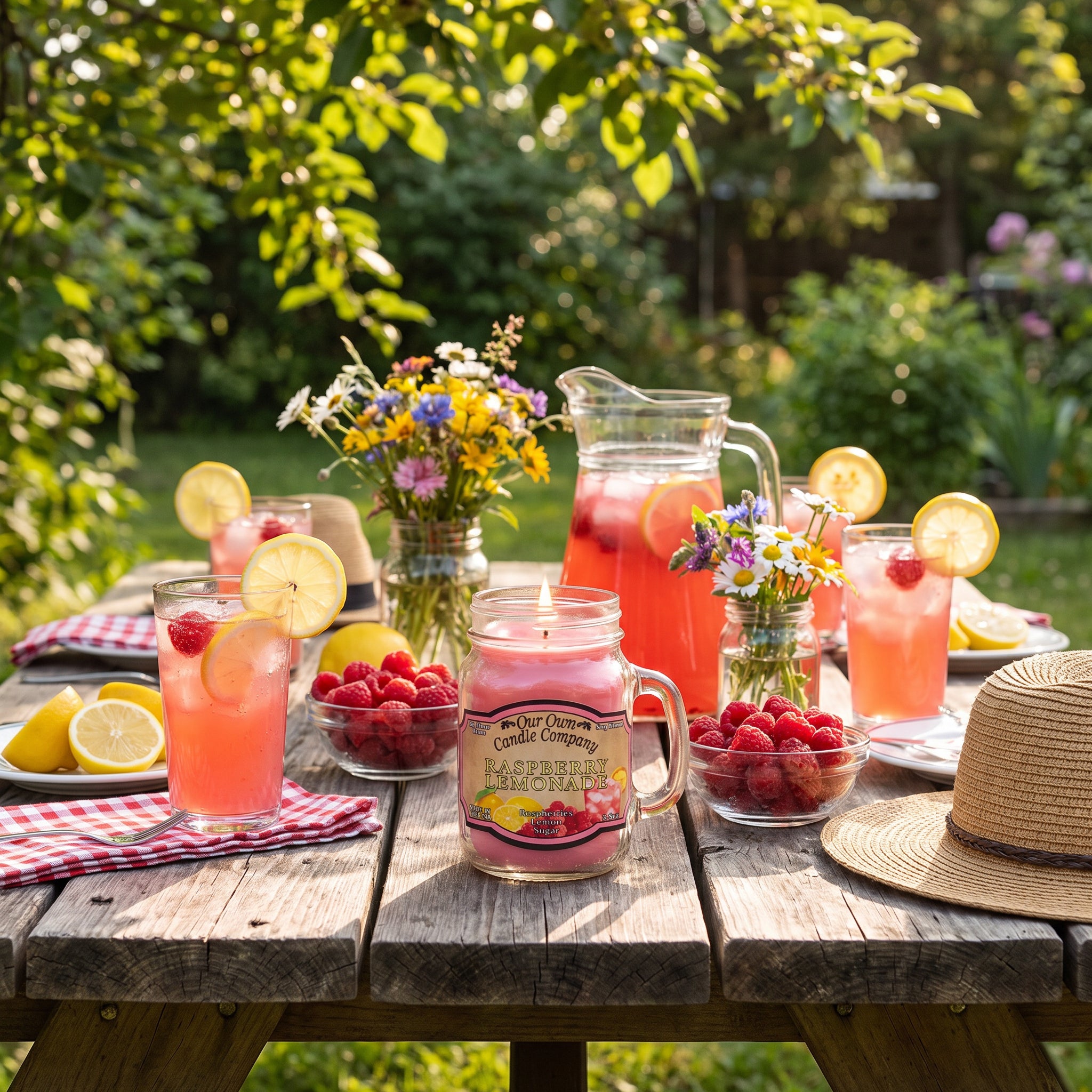 Our Own Candle Company Raspberry Lemonade Mason Jar Candle