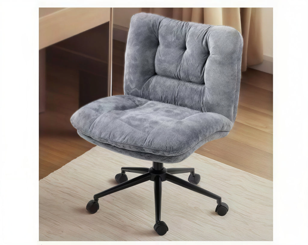 Milton QL-66H2-04 Ash Gray Velvet Criss Cross Office Chair