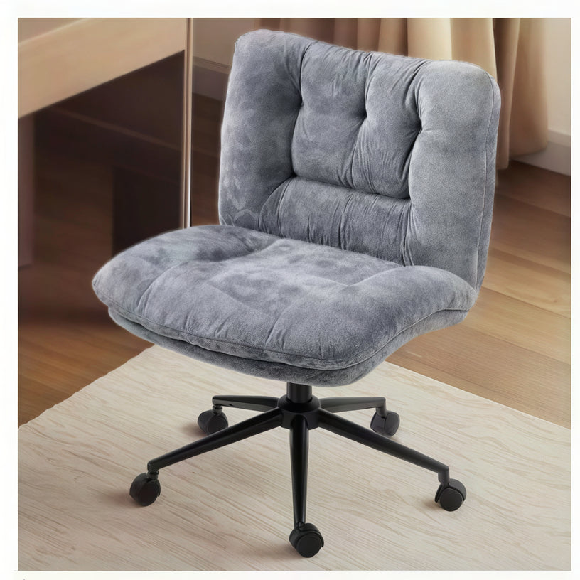 Milton QL-66H2-04 Ash Gray Velvet Criss Cross Office Chair
