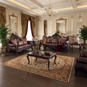 FOA FM65005BR Palencia Traditional Sofa Loveseat Set