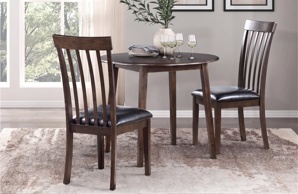Homelegance 5890 Rutland 3 Piece Round Dining Table w/ Drop Leaf
