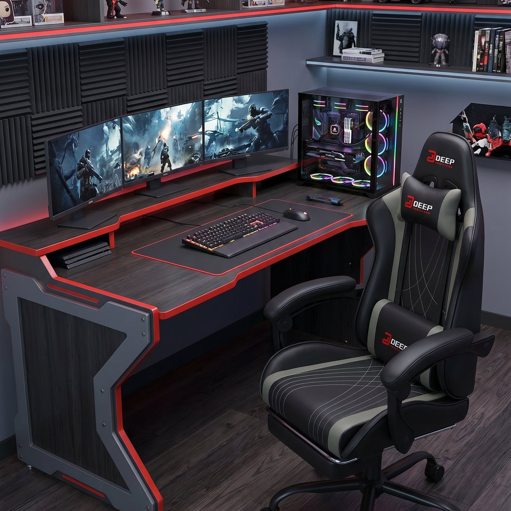 Milton SJ1001GM-GRAY Gray & Black Gaming Chair