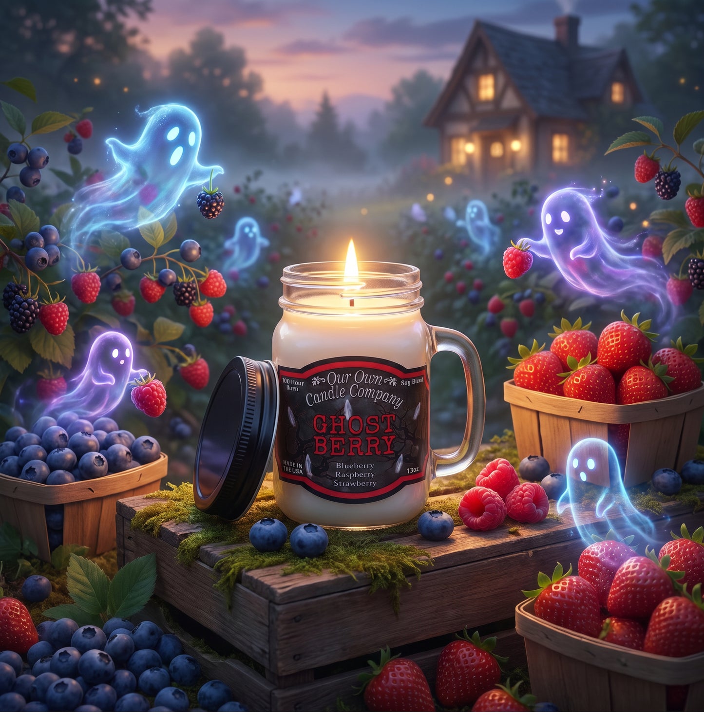Our Own Candle Company Ghost Berry Mason Jar