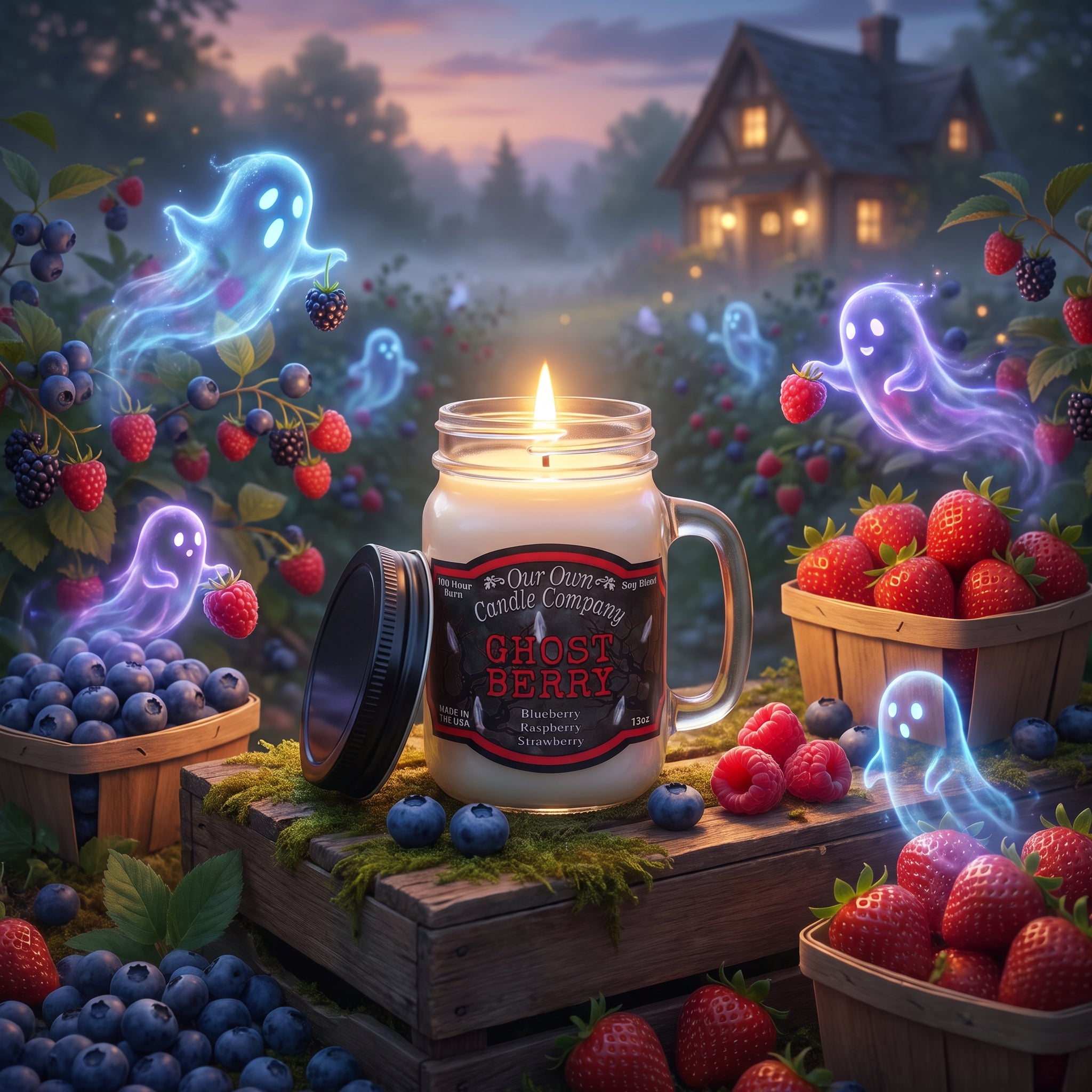 Our Own Candle Company Ghost Berry Mason Jar