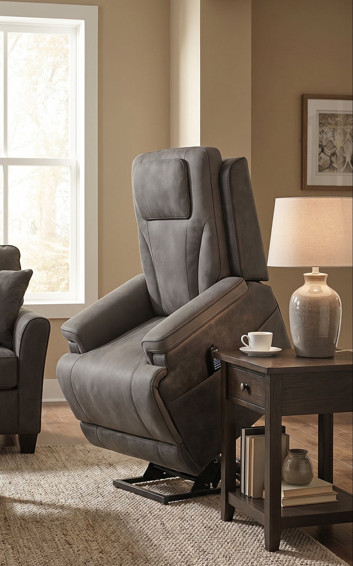 Ashley PC1210412 4Z Serenity Zone Slate Performance Fabric Lift Chair