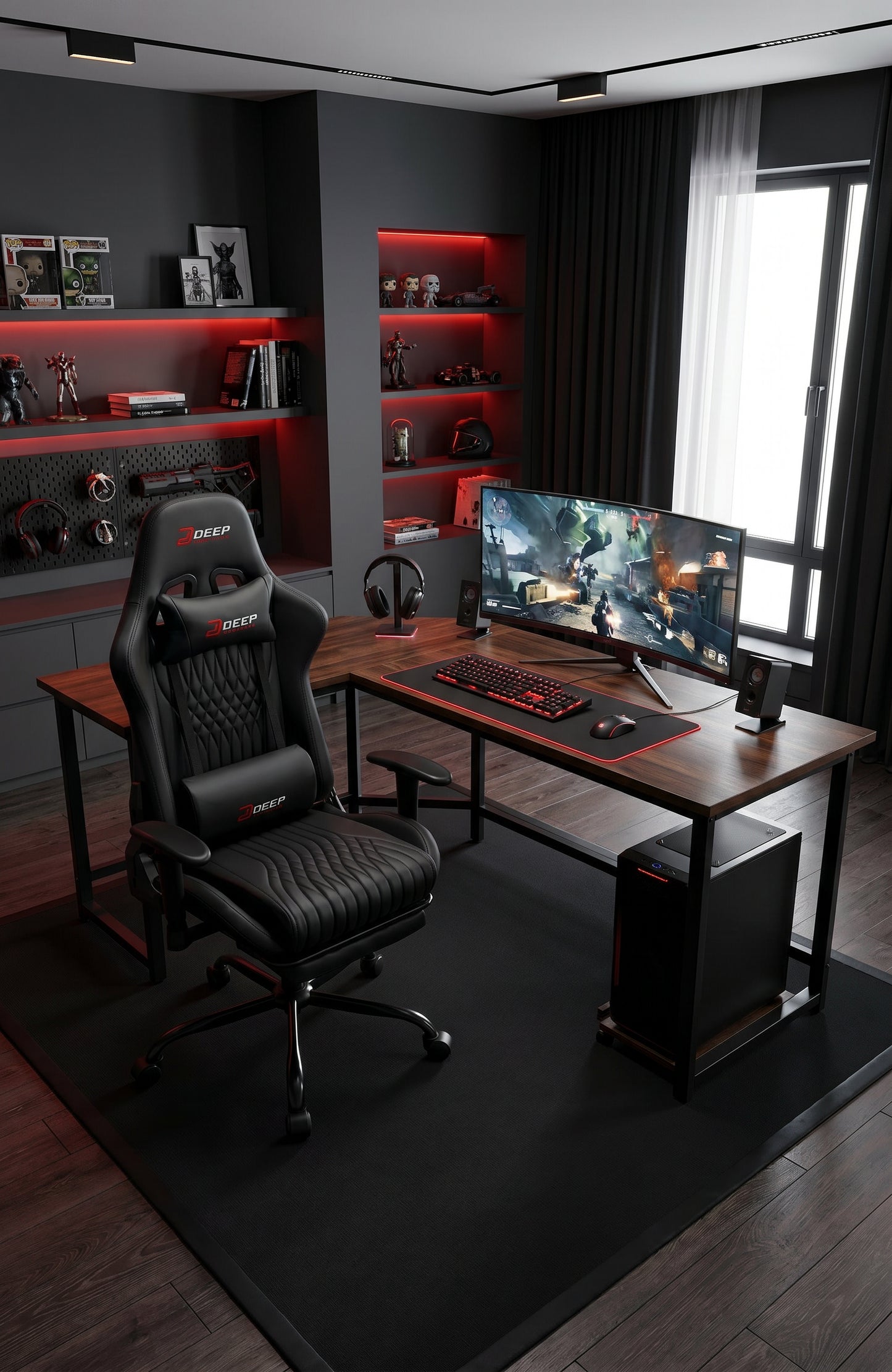 Milton SJ1001GM-BLACK Black Gaming Chair