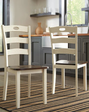 Ashley D335-01 Woodanville Cream & Brown Dining Chair