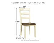 Ashley D335-01 Woodanville Cream & Brown Dining Chair