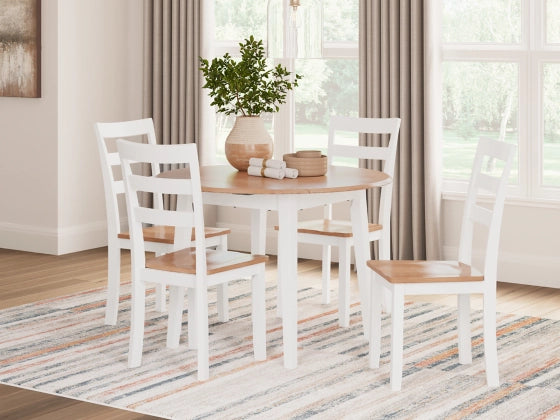 Ashley D398-01/15 Gesthaven White 3 Piece Drop Leaf Dining Set ( Extra Chairs Sold Seperately )