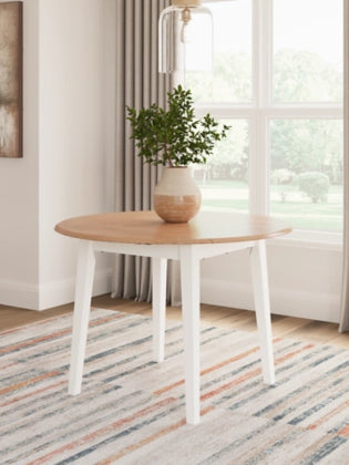 Ashley D398-15 Gesthaven White Dining Drop Leaf Dining Table