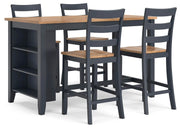 Ashley D399-13/124 Gesthaven Blue 5 Piece Counter Table Set