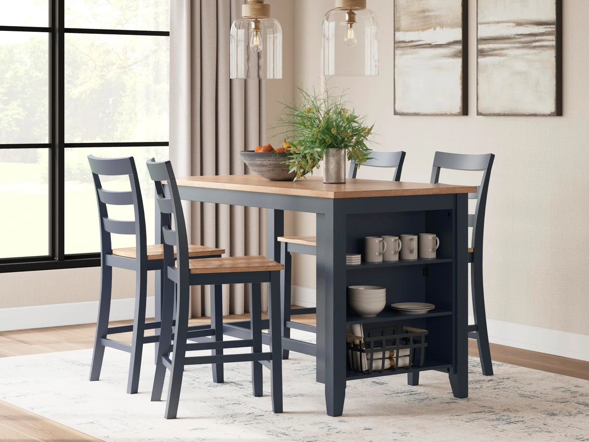 Ashley D399-13/124 Gesthaven Blue 5 Piece Counter Table Set