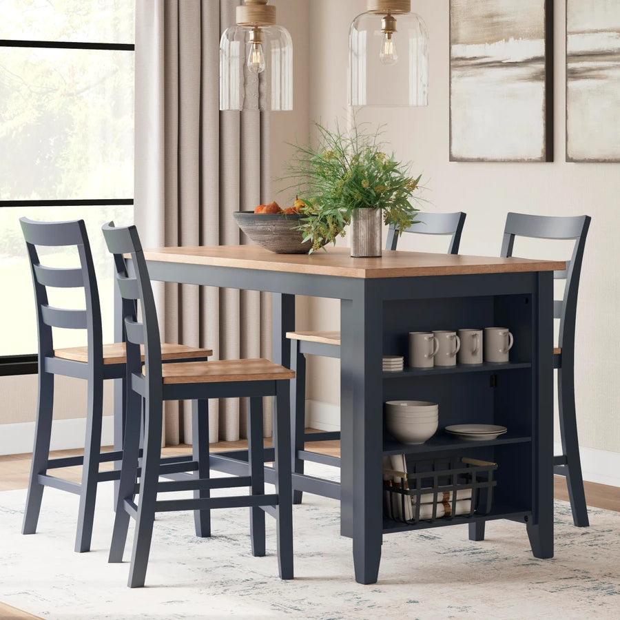 Ashley D399-13/124 Gesthaven Blue 5 Piece Counter Table Set
