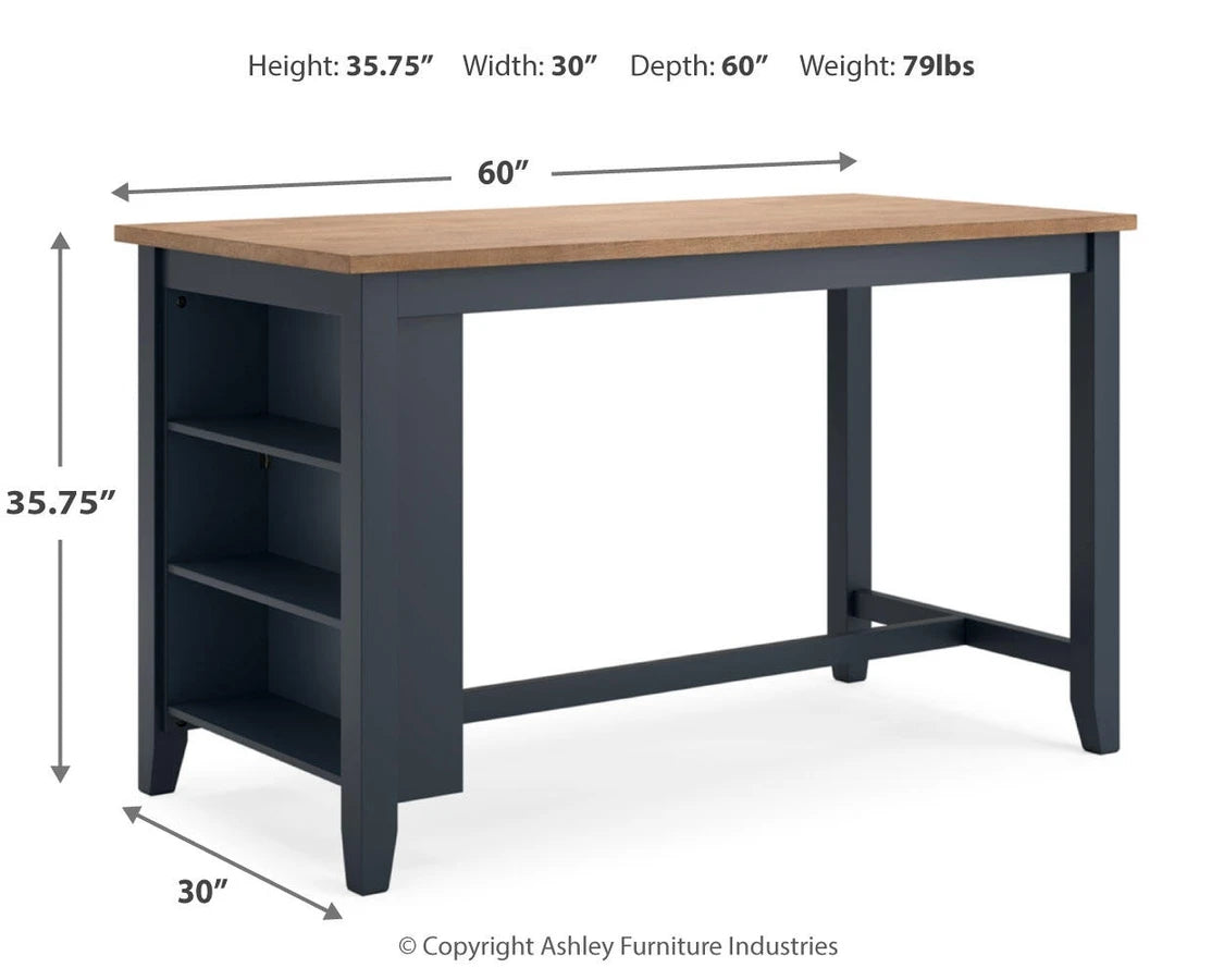 Ashley D399-13 Gesthaven Blue Rectangular Counter Height Table