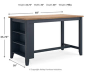 Ashley D399-13 Gesthaven Blue Rectangular Counter Height Table