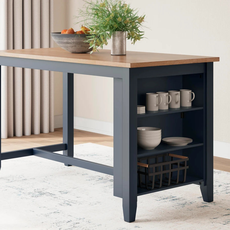 Ashley D399-13 Gesthaven Blue Rectangular Counter Height Table