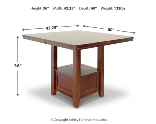 Ashley D594-42 Ralene Rectangular Counter Height Table w/ Leaf