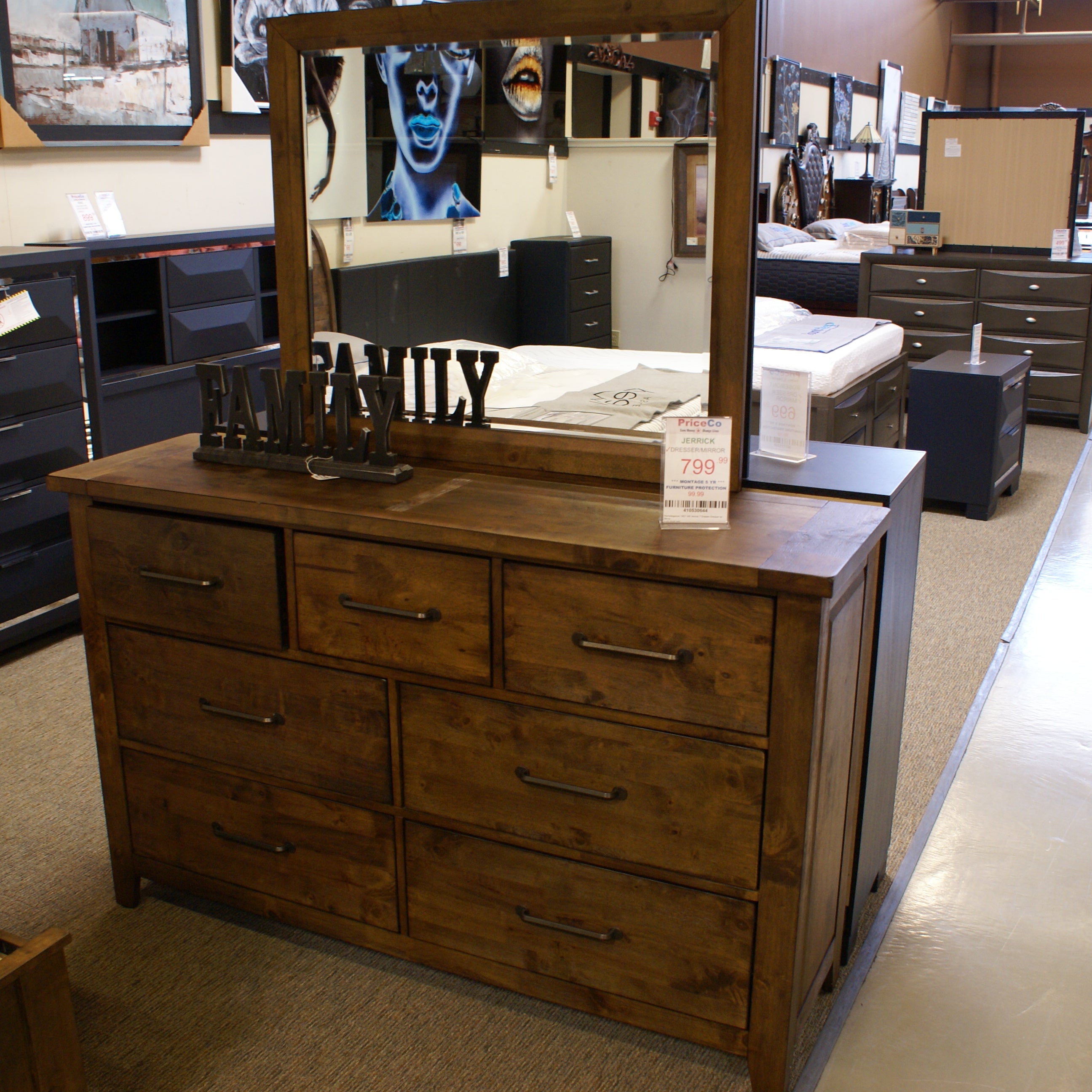 Homelegance 1957-5/6 Jerrick 7 Drawer Dresser w/ Mirror