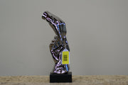 UMA 96765 Silver Porcelain Ceramic Hands Decorative Sculpture, 5" x 4" x 13"