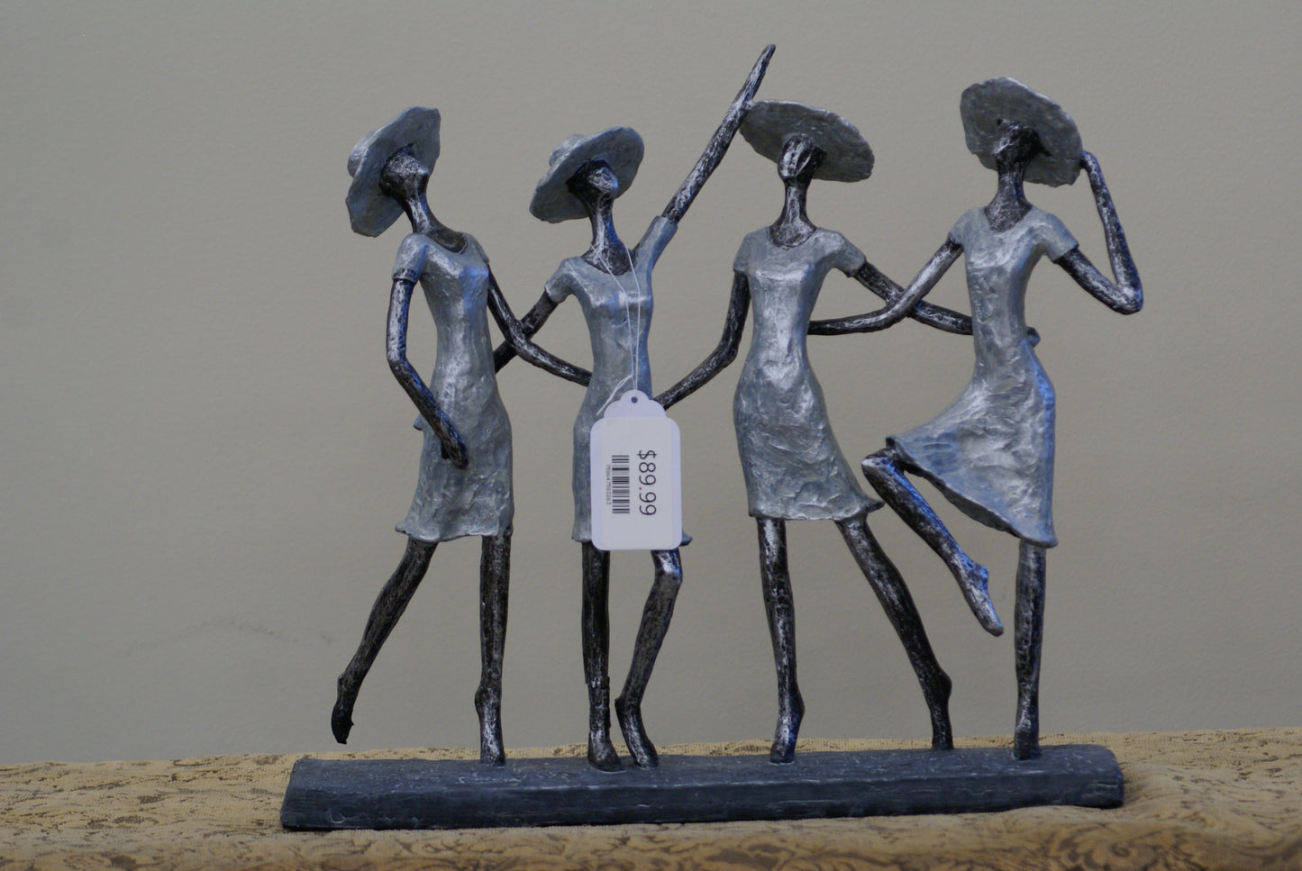 UMA 58326 Gray Polystone Woman Decorative Sculpture, 15" x 4" x 13"
