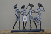 UMA 58326 Gray Polystone Woman Decorative Sculpture, 15" x 4" x 13"