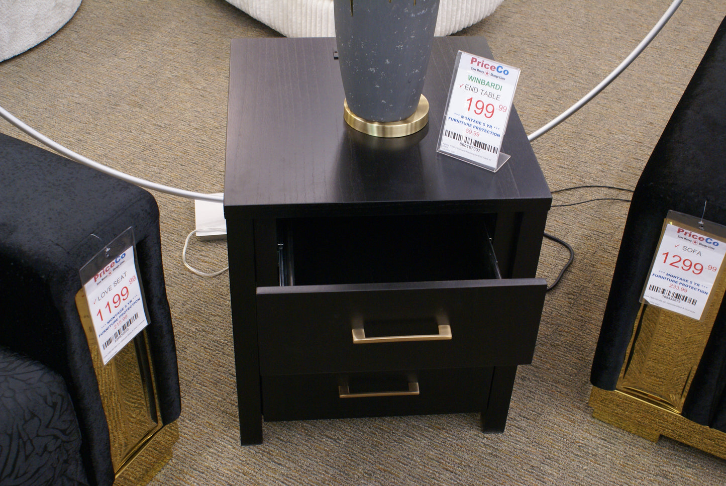 Ashley T786-3 Winbardi Rectangular End Table w/ USB's