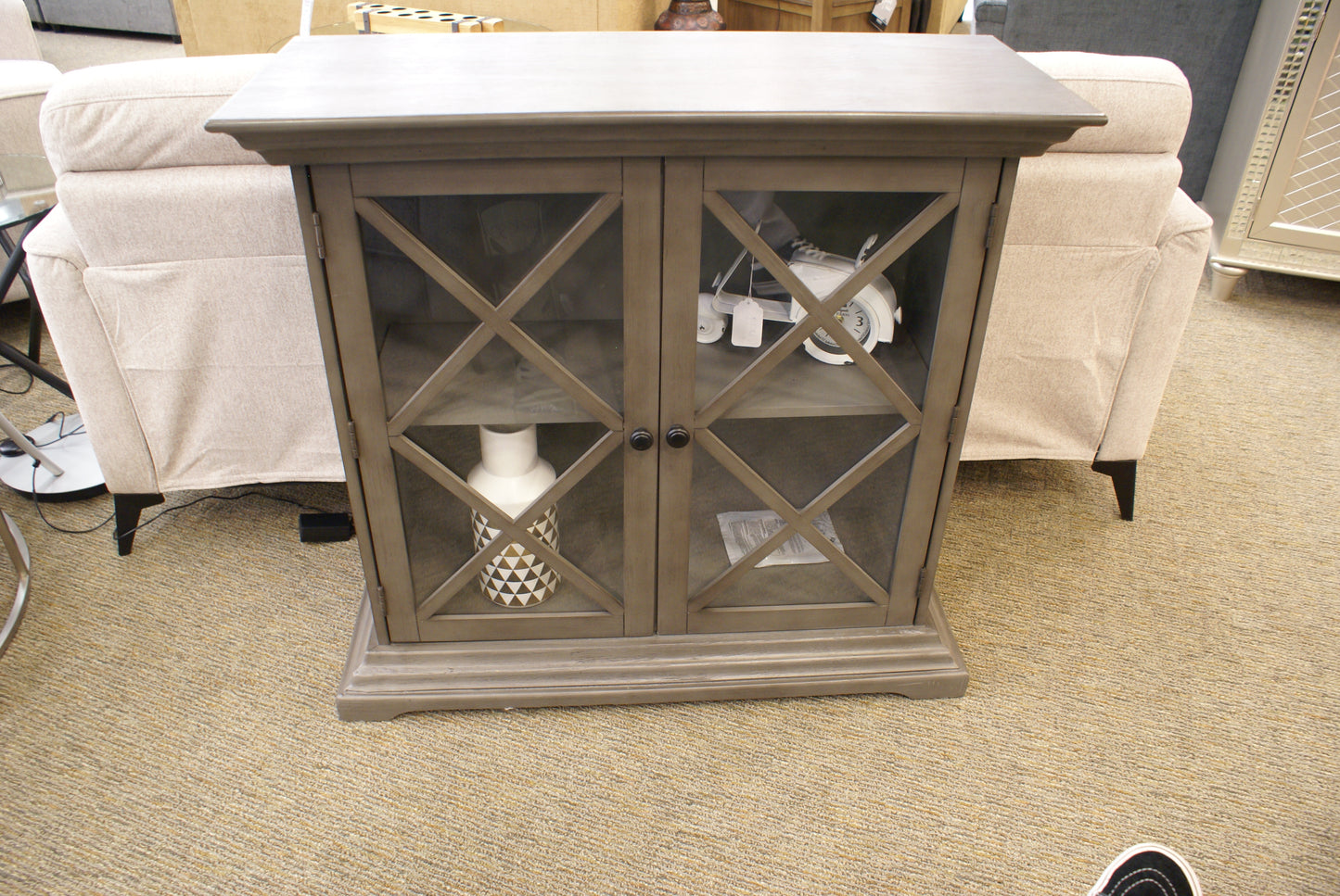 Jofran 2015-38 Carrington Grey 2 Door Accent Cabinet